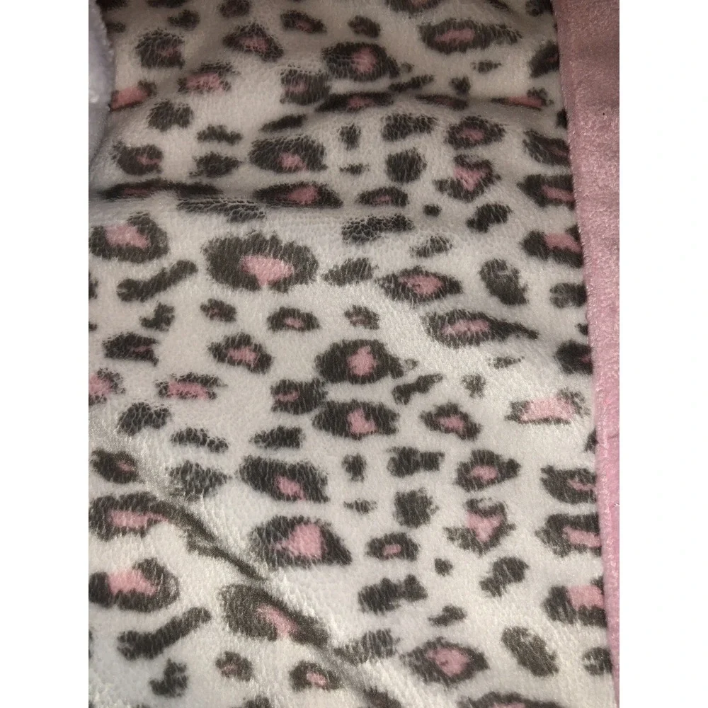 Carters Security Blanket Lovey Bear Pink White Leopard